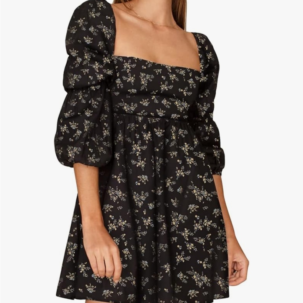 Floral Black Dress